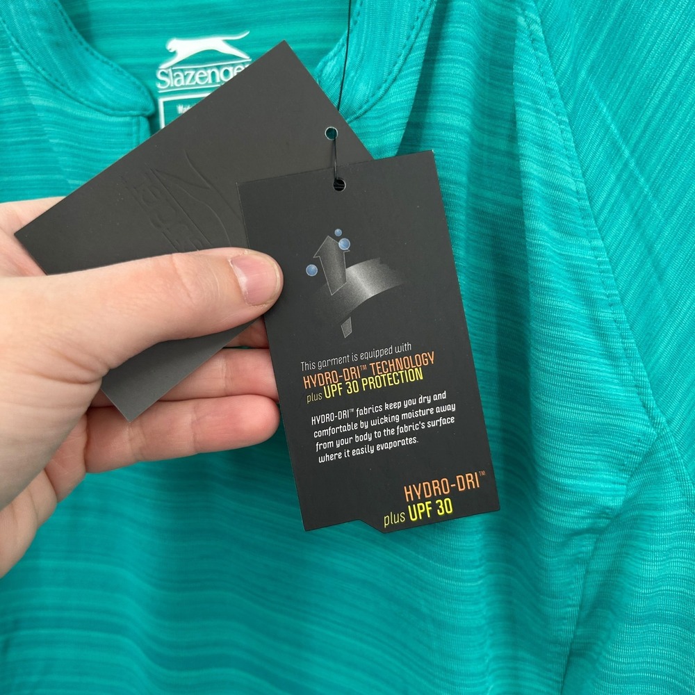 Slazenger Golf Womans XS Teal Hydro Dri‎ UPF 30 Polo NWT Athletic Performance - Picture 3 of 10